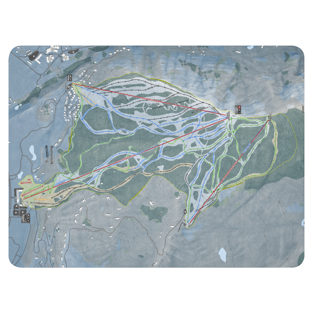 Buttermilk, Colorado Ski Resort Map Blanket