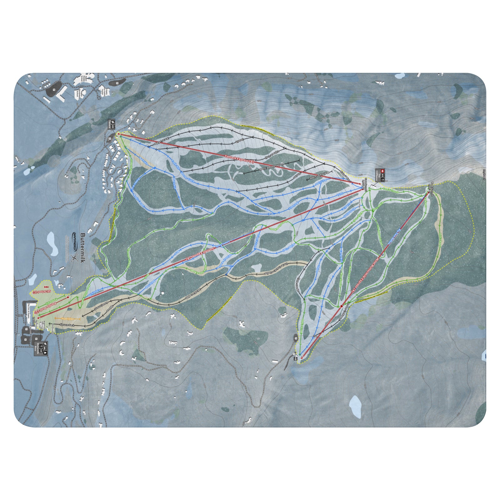 Buttermilk, Colorado Ski Resort Map Blanket