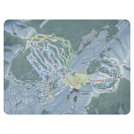 Granby Ranch, Colorado Ski Resort Map Blanket - Powderaddicts