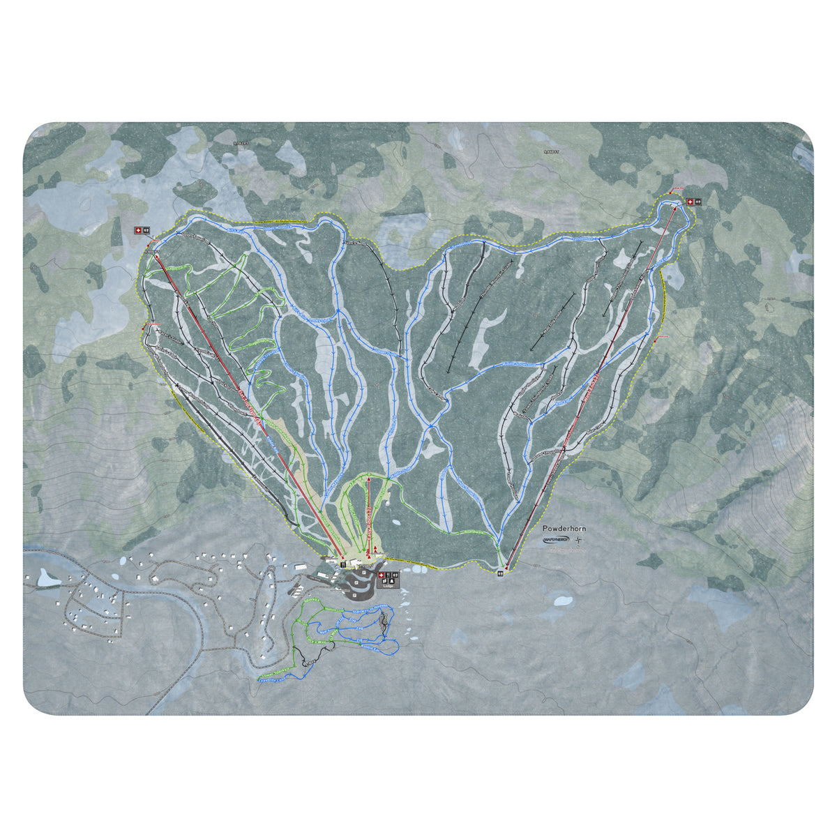 Powderhorn, Colorado Ski Resort Map Blanket