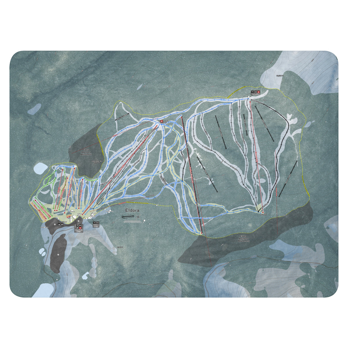 Eldora, Colorado Ski Resort Map Blanket