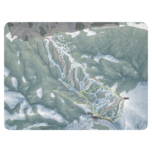 Diamond Peak, Nevada Ski Resort Map Blanket - Powderaddicts