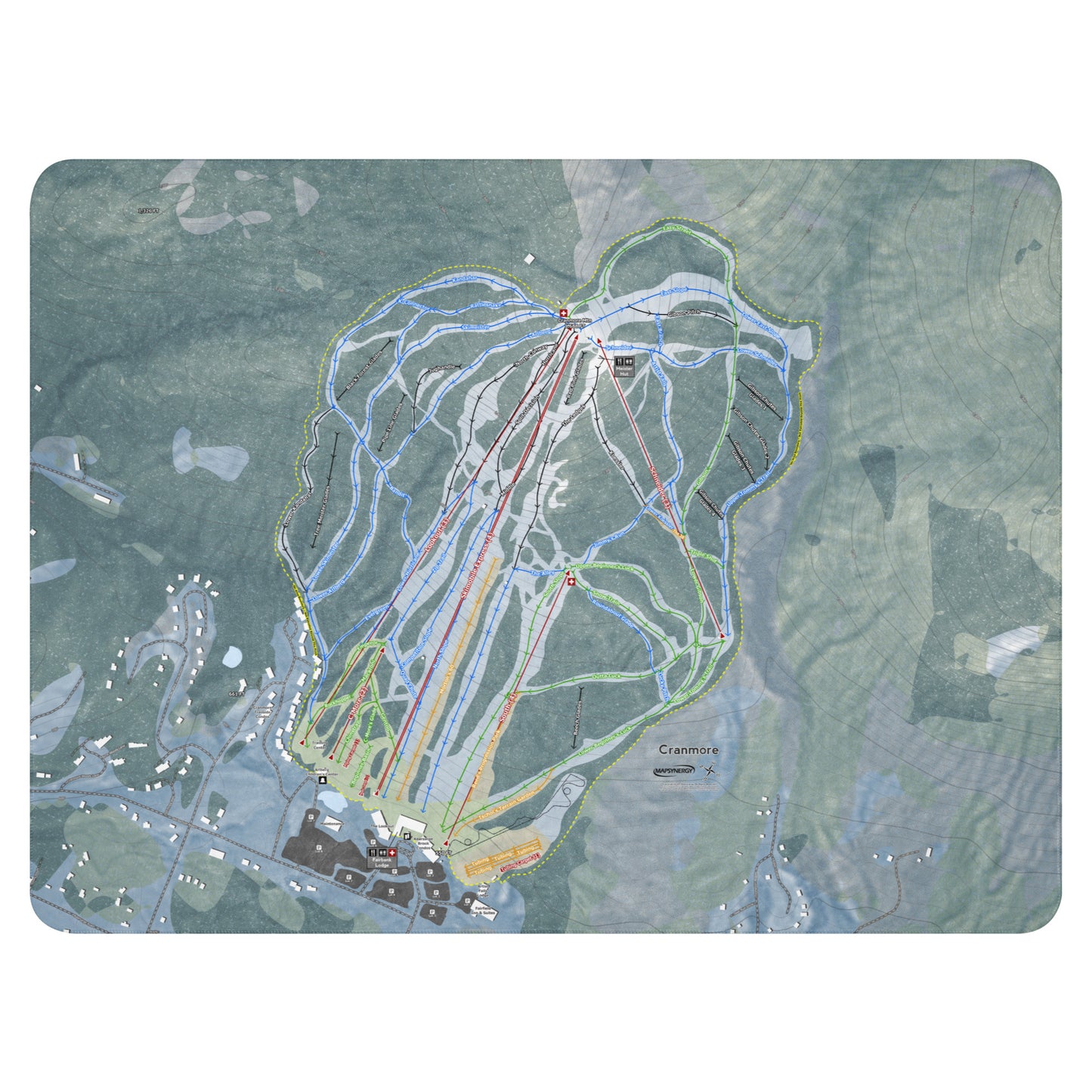 Cranmore Mountain, New Hampshire Ski Resort Map Blanket - Powderaddicts