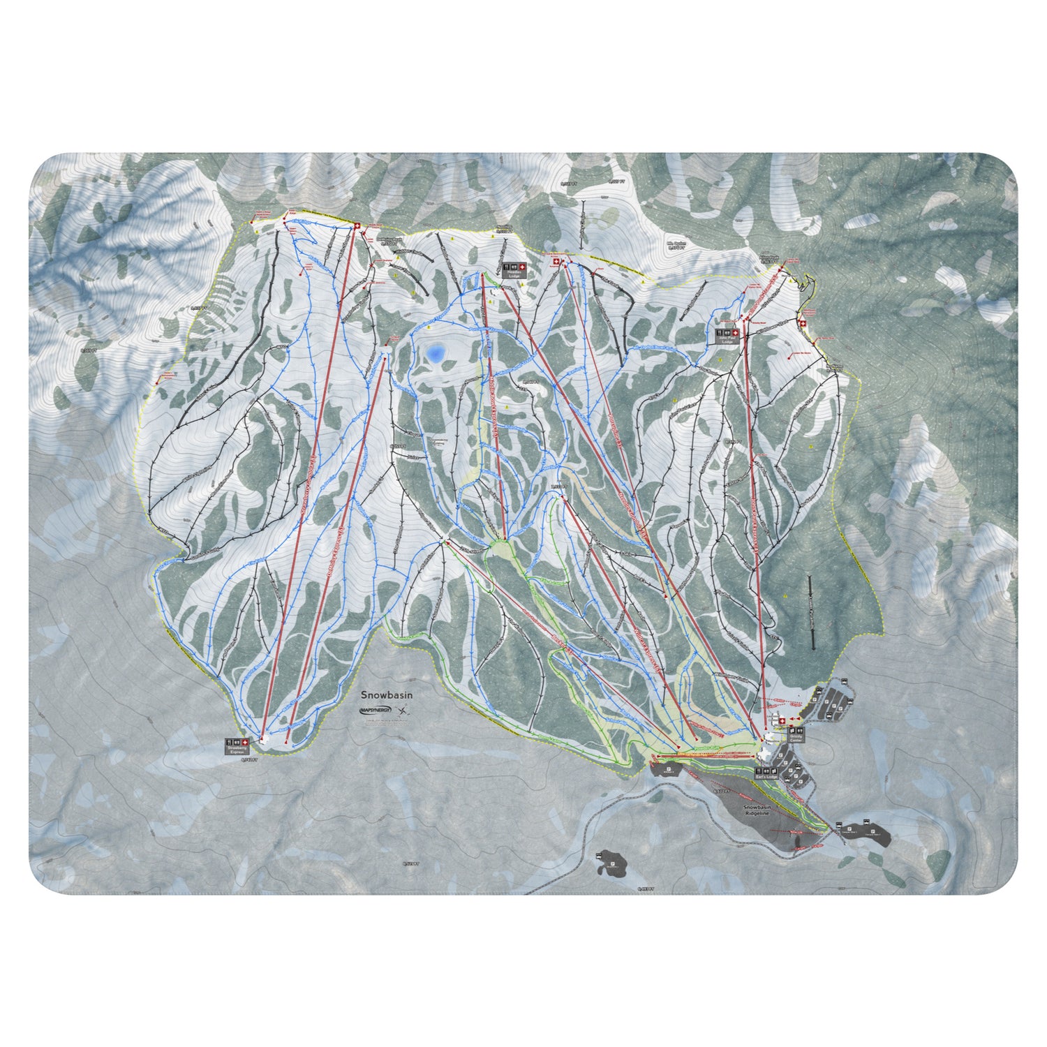 Snowbasin, Utah Ski Resort Map Blanket