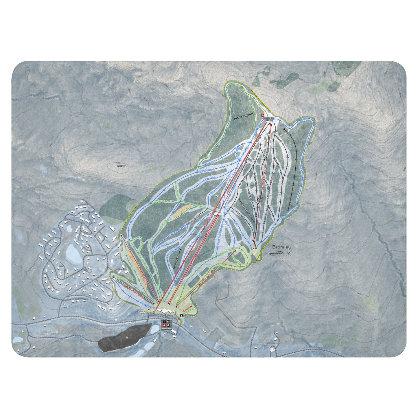 Bromley, Vermont Ski Resort Map Blanket - Powderaddicts