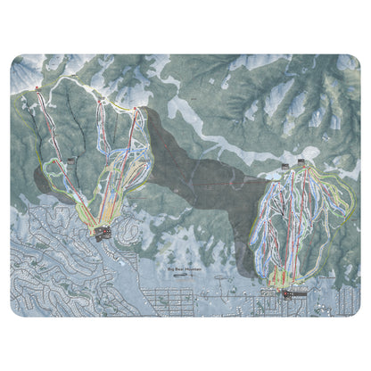 Big Bear Mountain, California Ski Resort Map Blanket - Powderaddicts