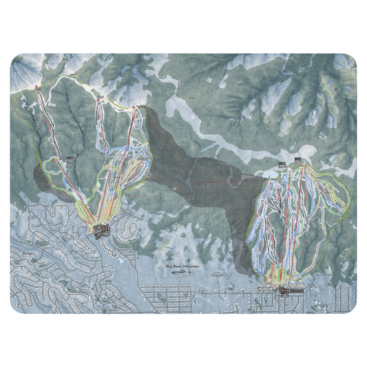 Big Bear Mountain, California Ski Resort Map Blanket - Powderaddicts