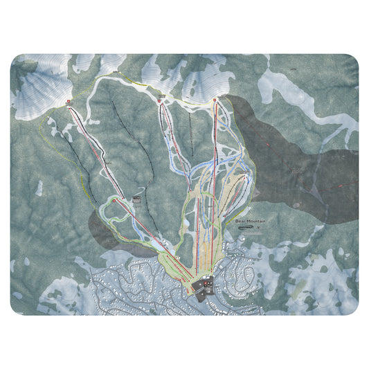 Bear Mountain, California Ski Resort Map Blanket - Powderaddicts