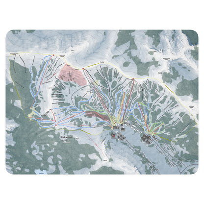 Kirkwood, California Ski Resort Map Blanket - Powderaddicts