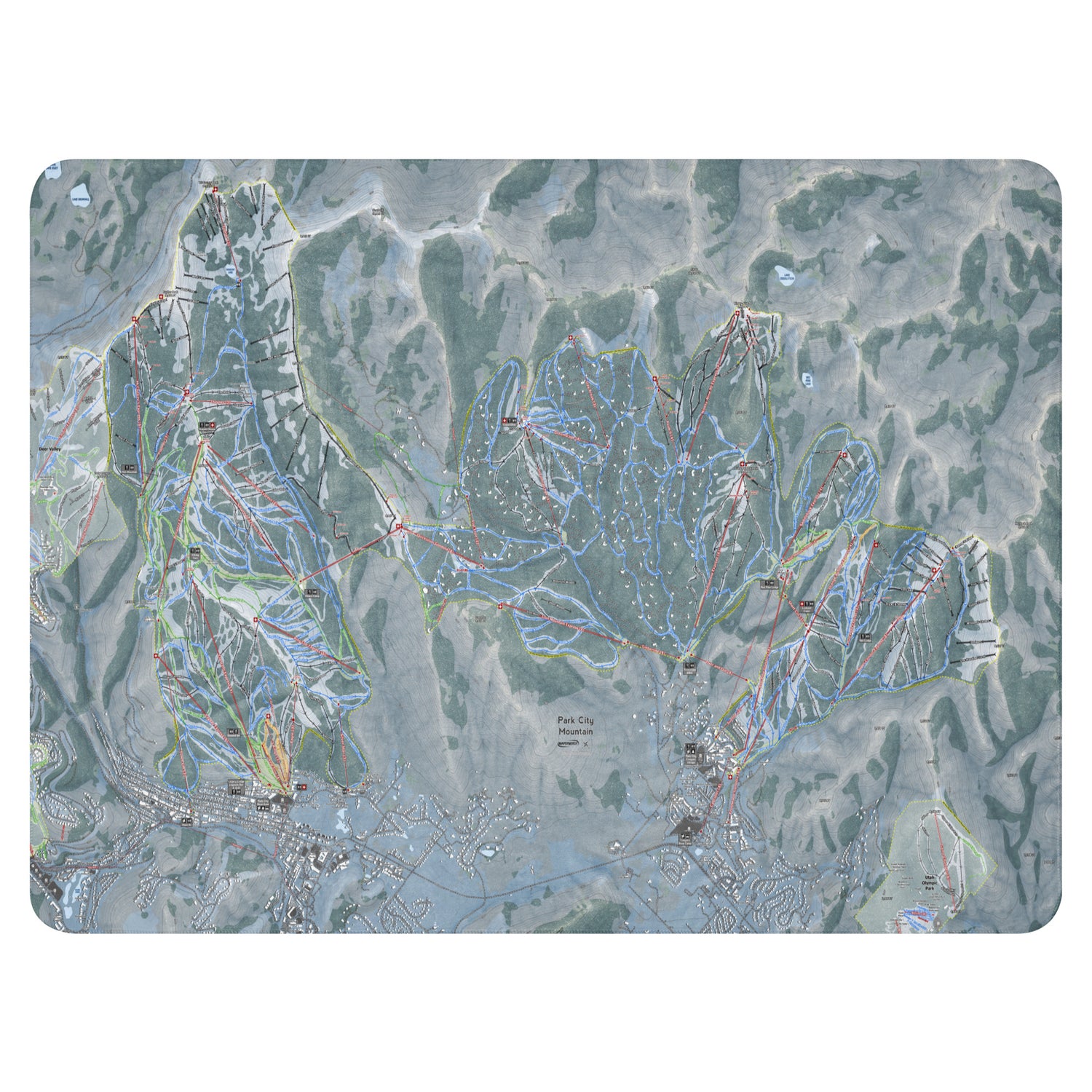 Park City, Utah Ski Resort Map Blanket
