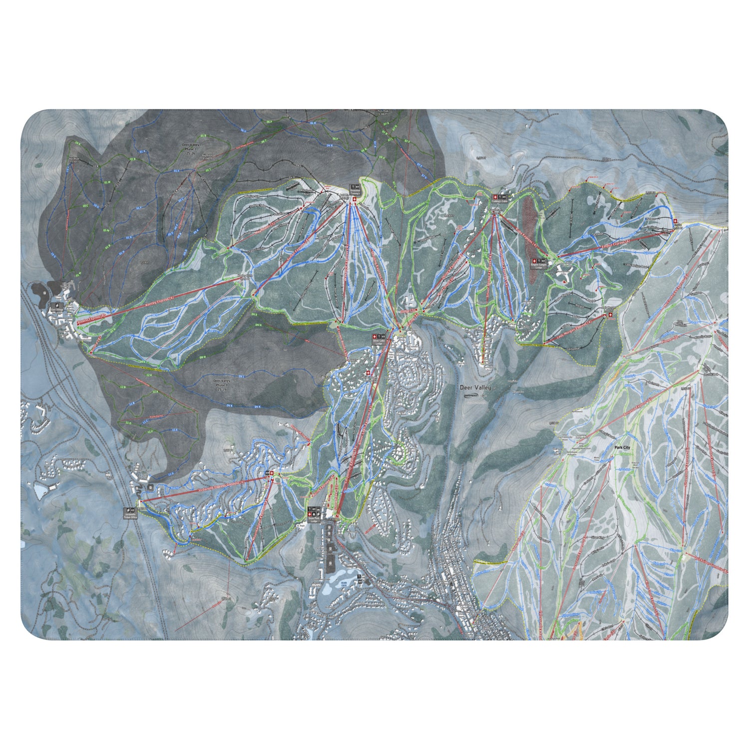 Deer Valley, Utah Ski Resort Map Blanket