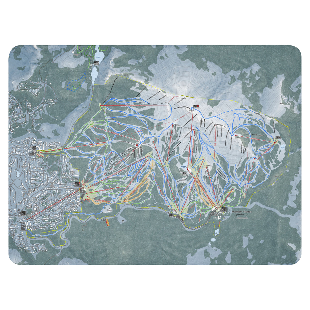 Mammoth Mountain, California Ski Resort Map Blanket