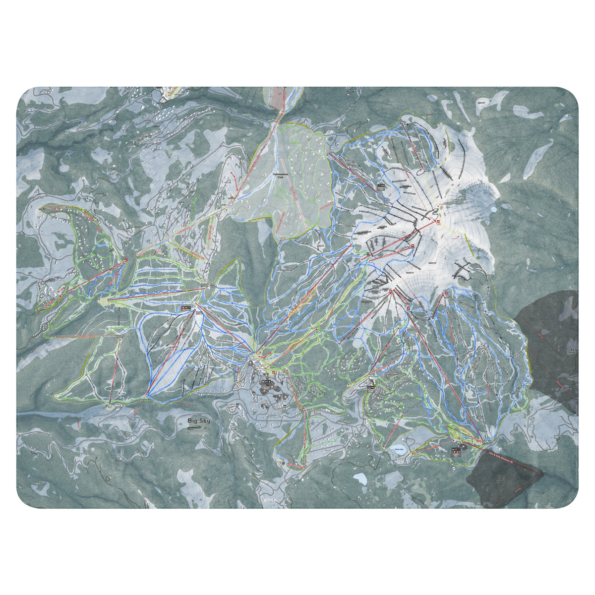 Big Sky, Montana Ski Resort Map Blanket