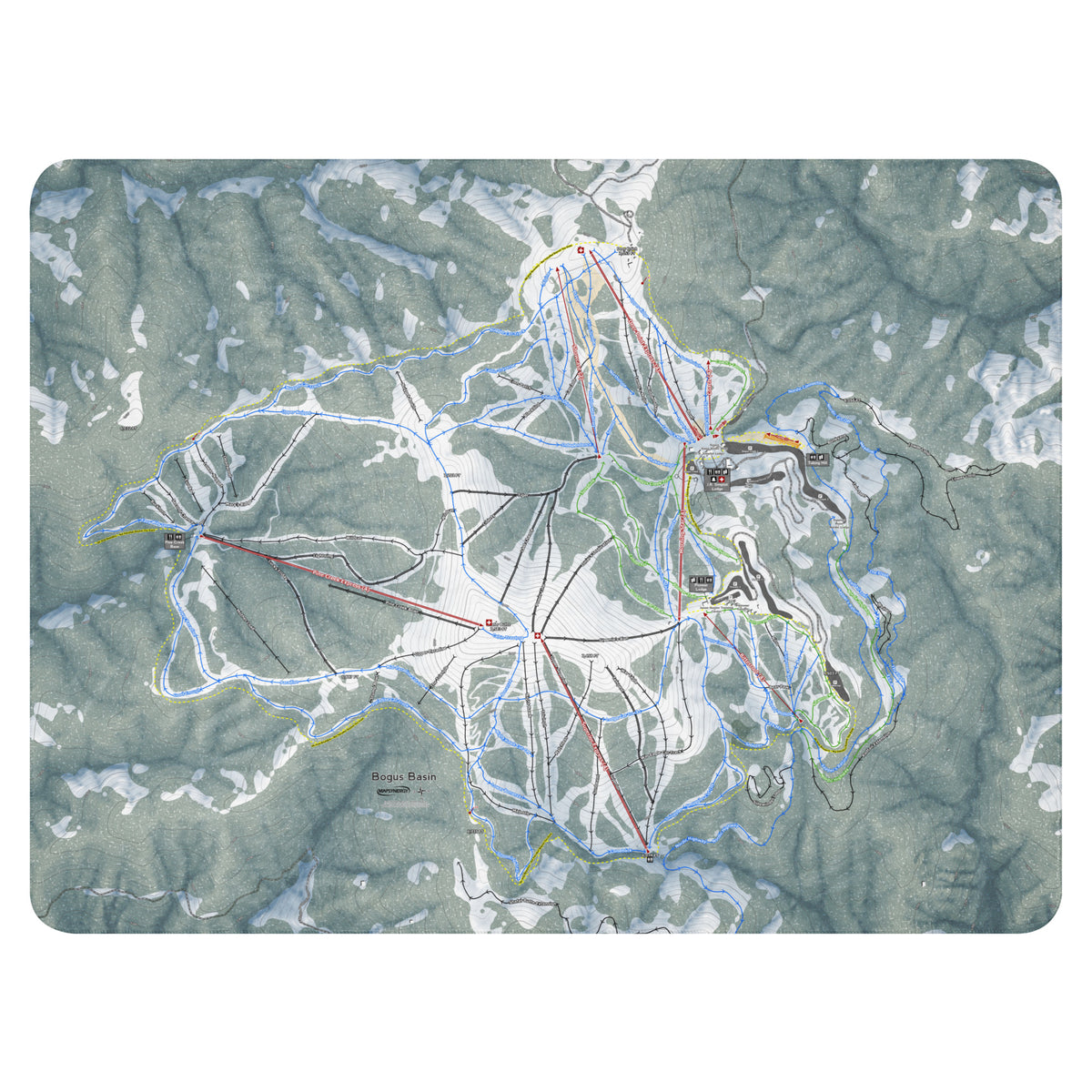 Bogus Basin, Idaho Ski Resort Map Blanket