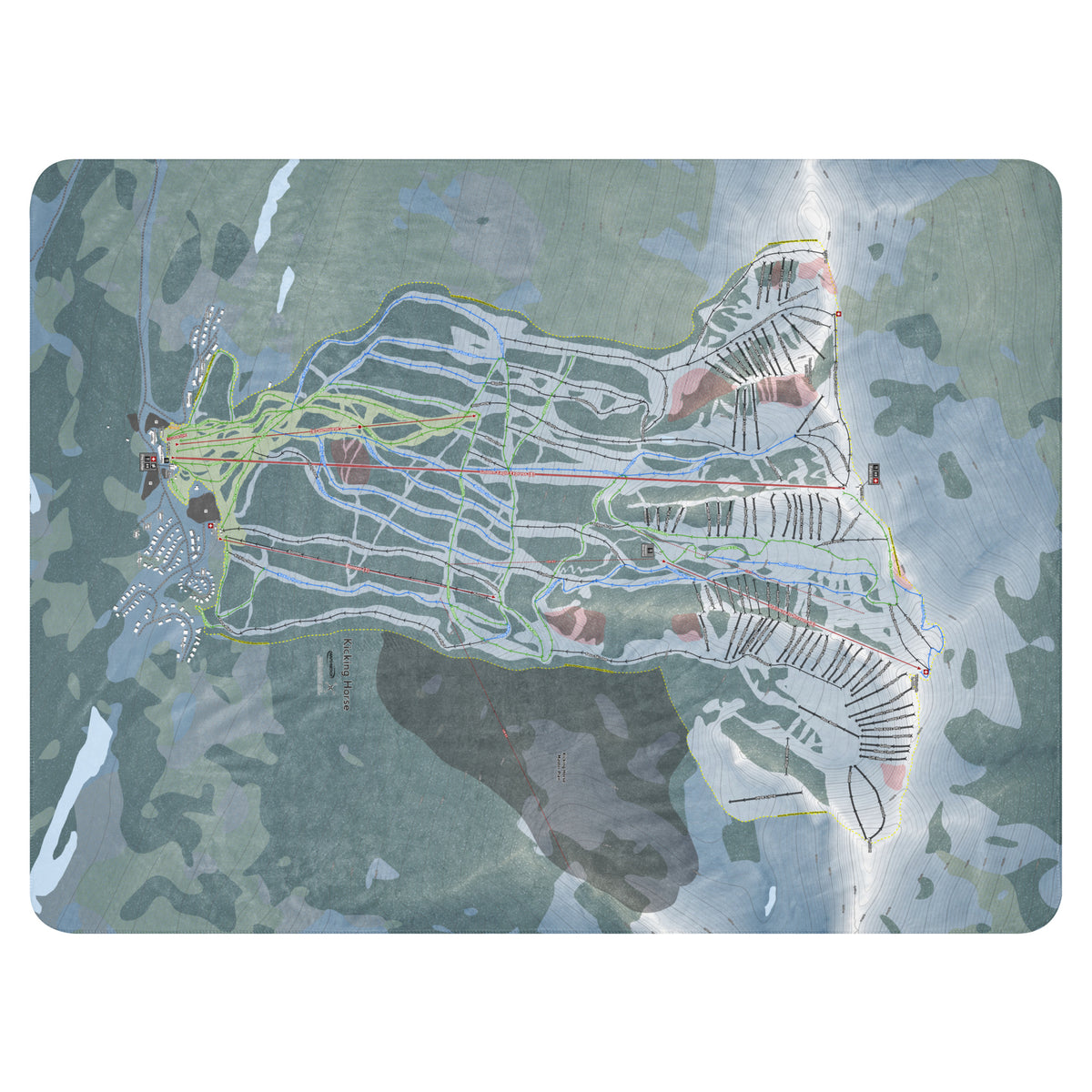 Kicking Horse, British Columbia Ski Resort Map Blanket