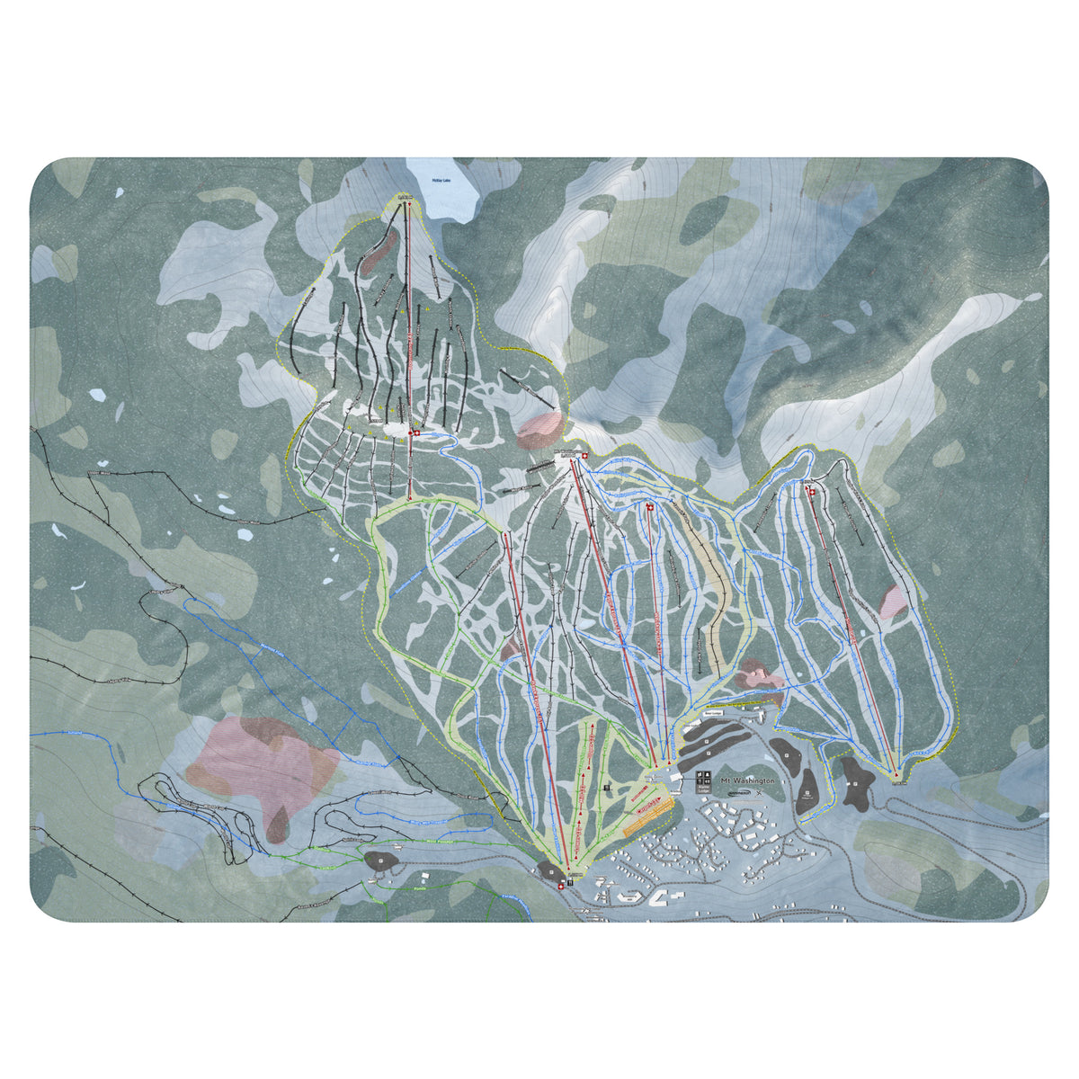 Mt Washington, British Columbia Ski Resort Map Blanket