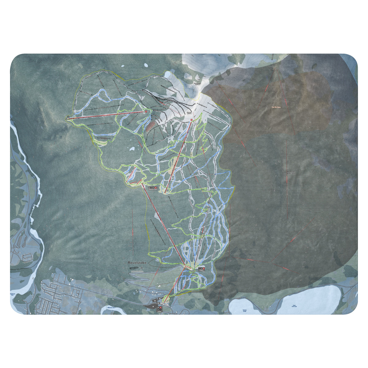 Revelstoke, British Columbia Ski Resort Map Blanket