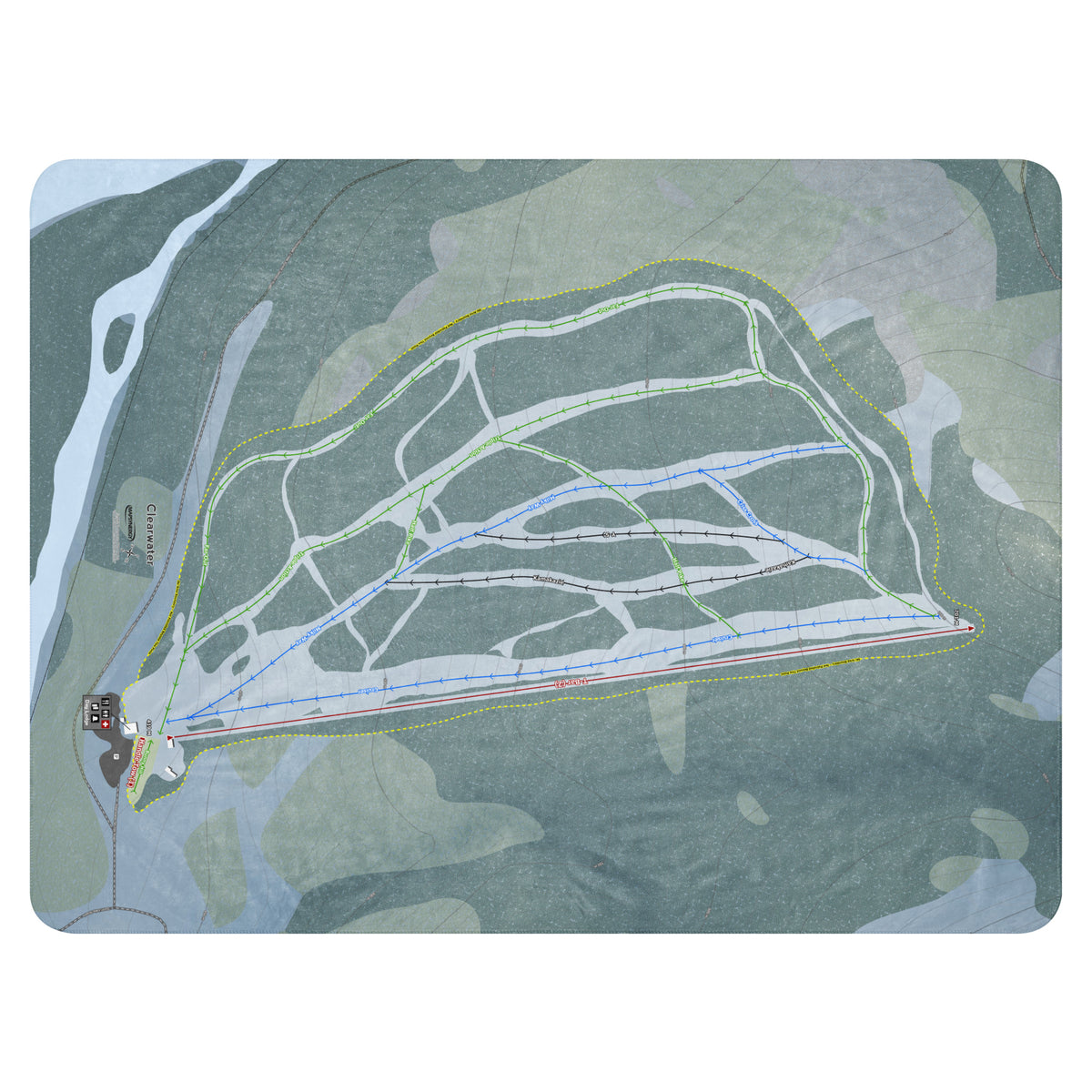 Clearwater, British Columbia Ski Resort Map Blanket