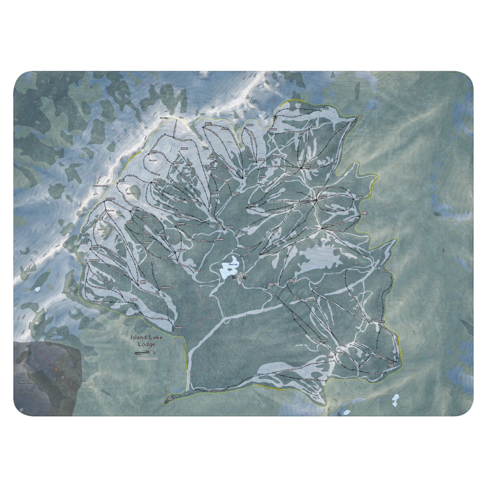 Island Lake Lodge, British Columbia Ski Resort Map Blanket trail map