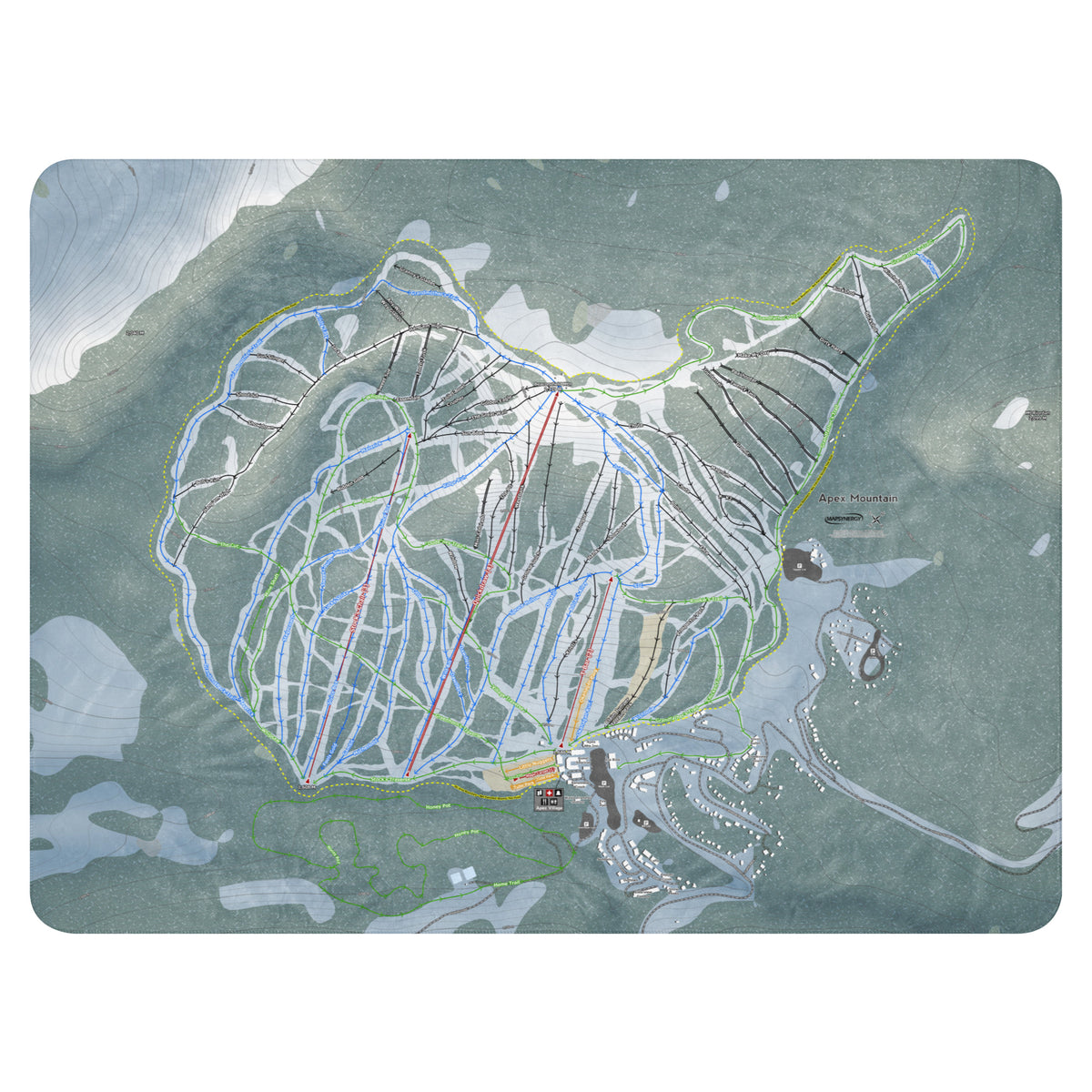 Apex Mountain, British Columbia Ski Resort Map Blanket