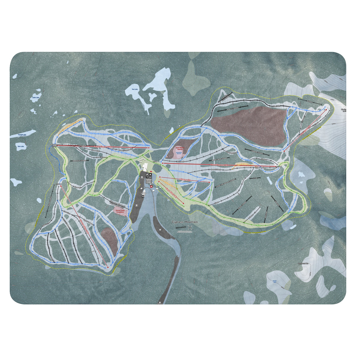Cypress Mountain, British Columbia Ski Resort Map Blanket