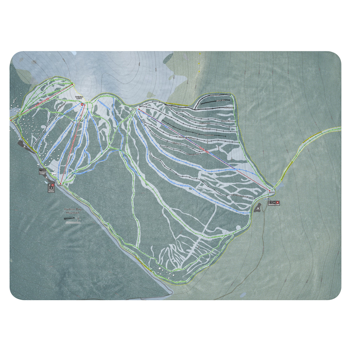 Hudson Bay Mountain, British Columbia Ski Resort Map Blanket