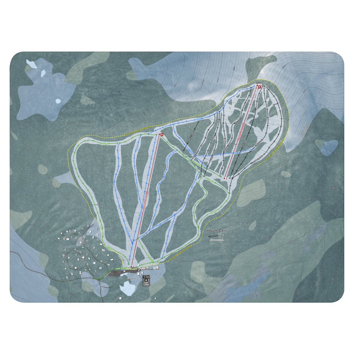 Mount Cain, British Columbia Ski Resort Map Blanket