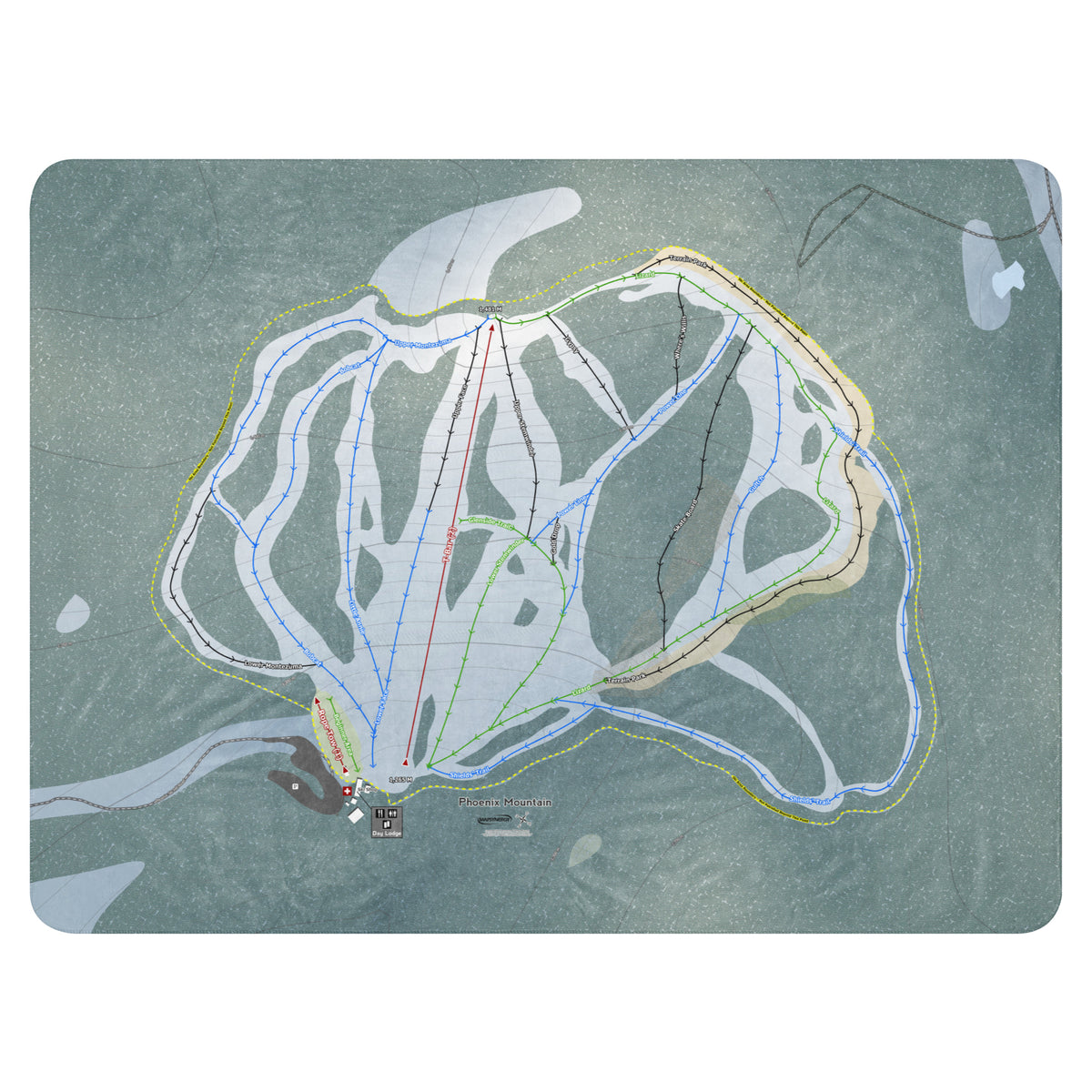 Phoenix Mountain, British Columbia Ski Resort Map Blanket