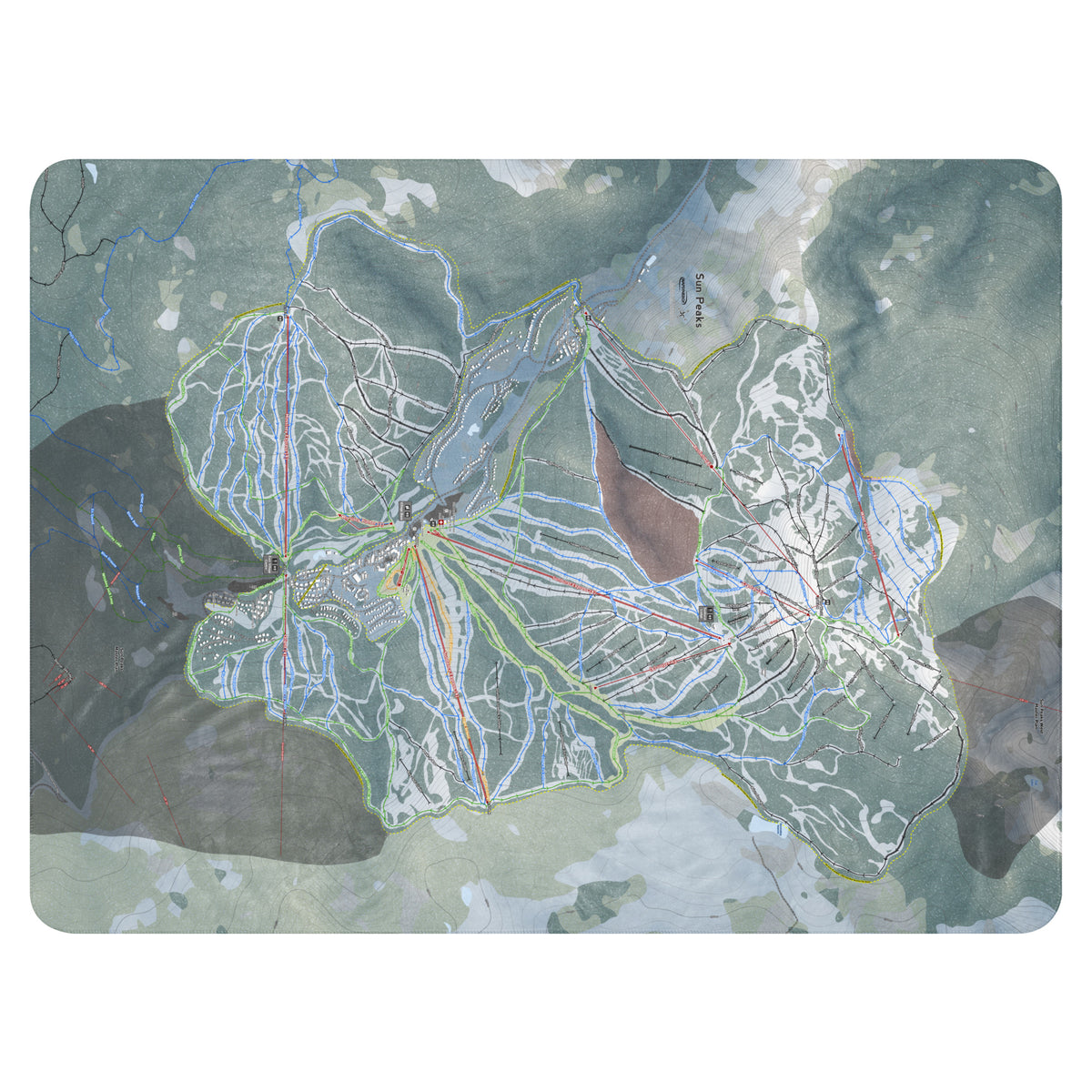 Sun Peaks, British Columbia Ski Resort Map Blanket