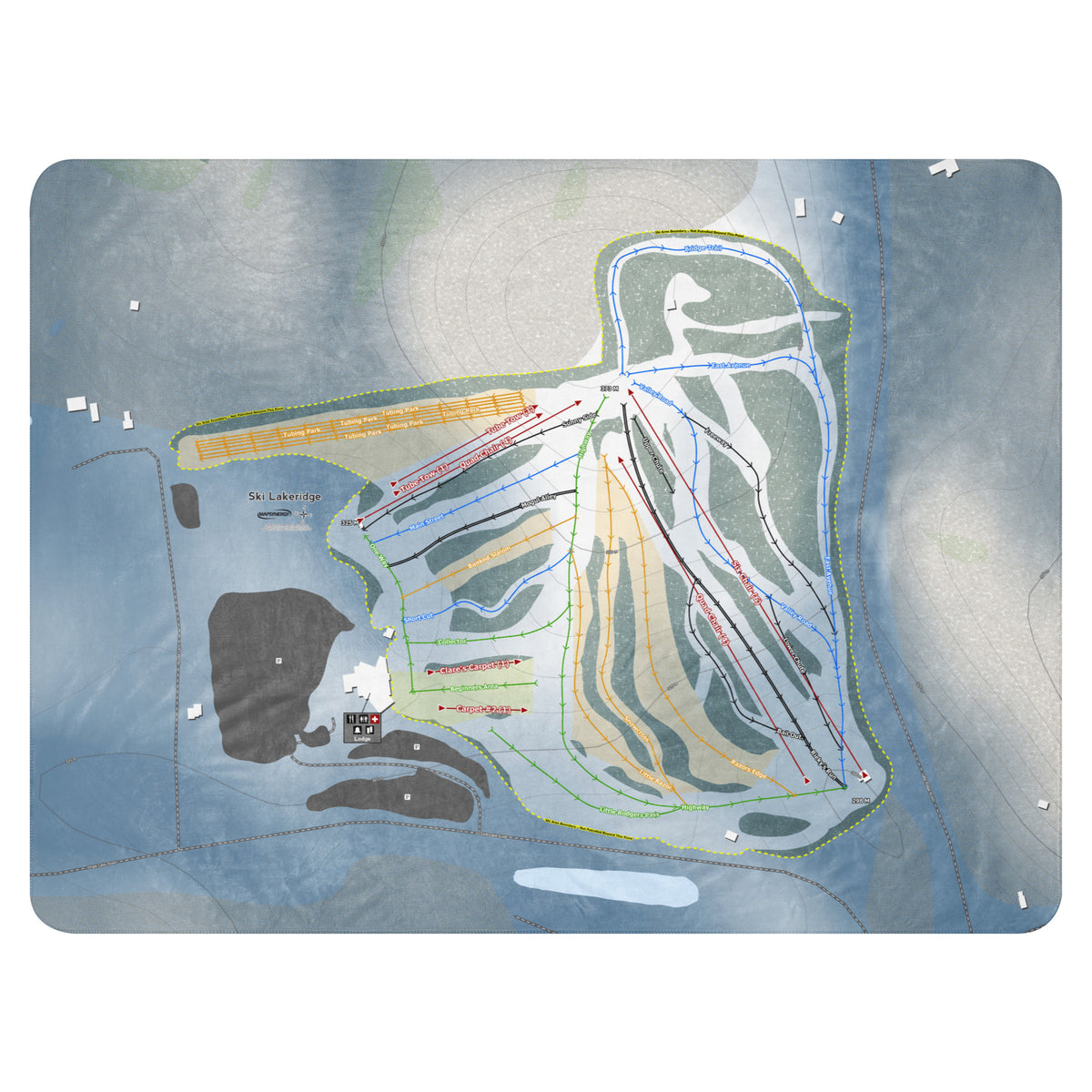 Ski Lakeridge, Ontario Ski Resort Map Blanket