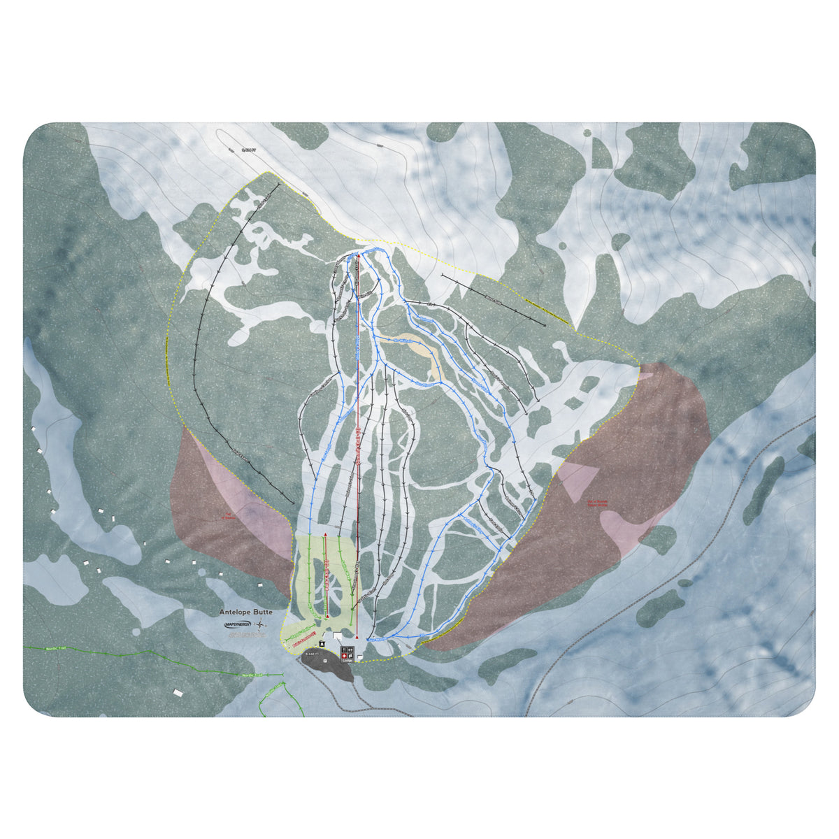 Antelope Butte, Wyoming Ski Resort Map Blanket