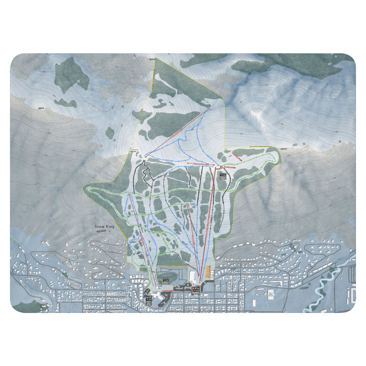 Snow King, Wyoming Ski Resort Map Blanket