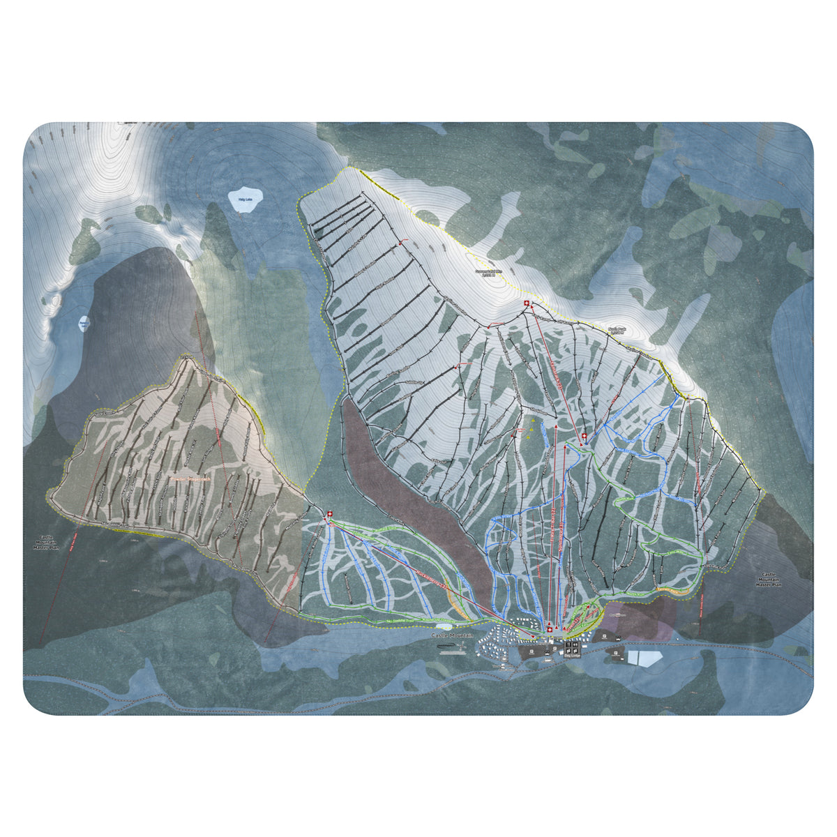 Castle Mountain, Alberta Ski Resort Map Blanket