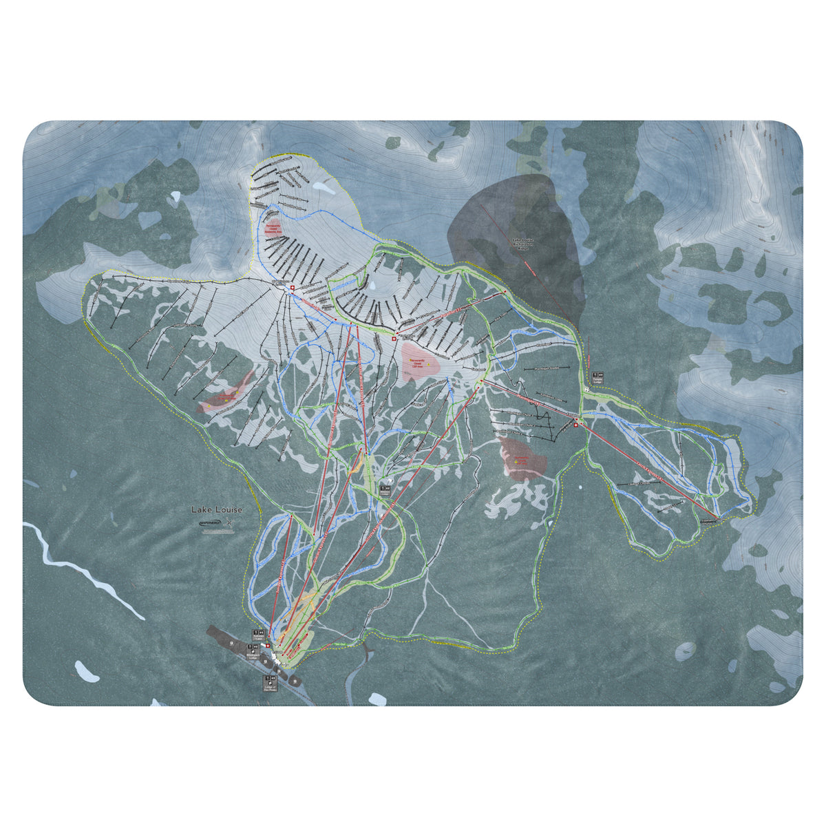 Lake Louise, Alberta Ski Resort Map Blanket