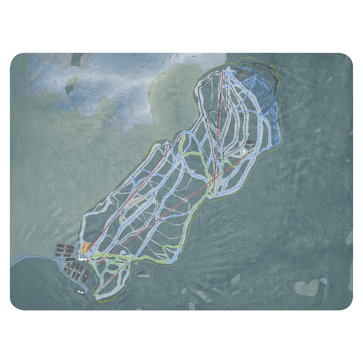 Nakiska, Alberta Ski Resort Map Blanket