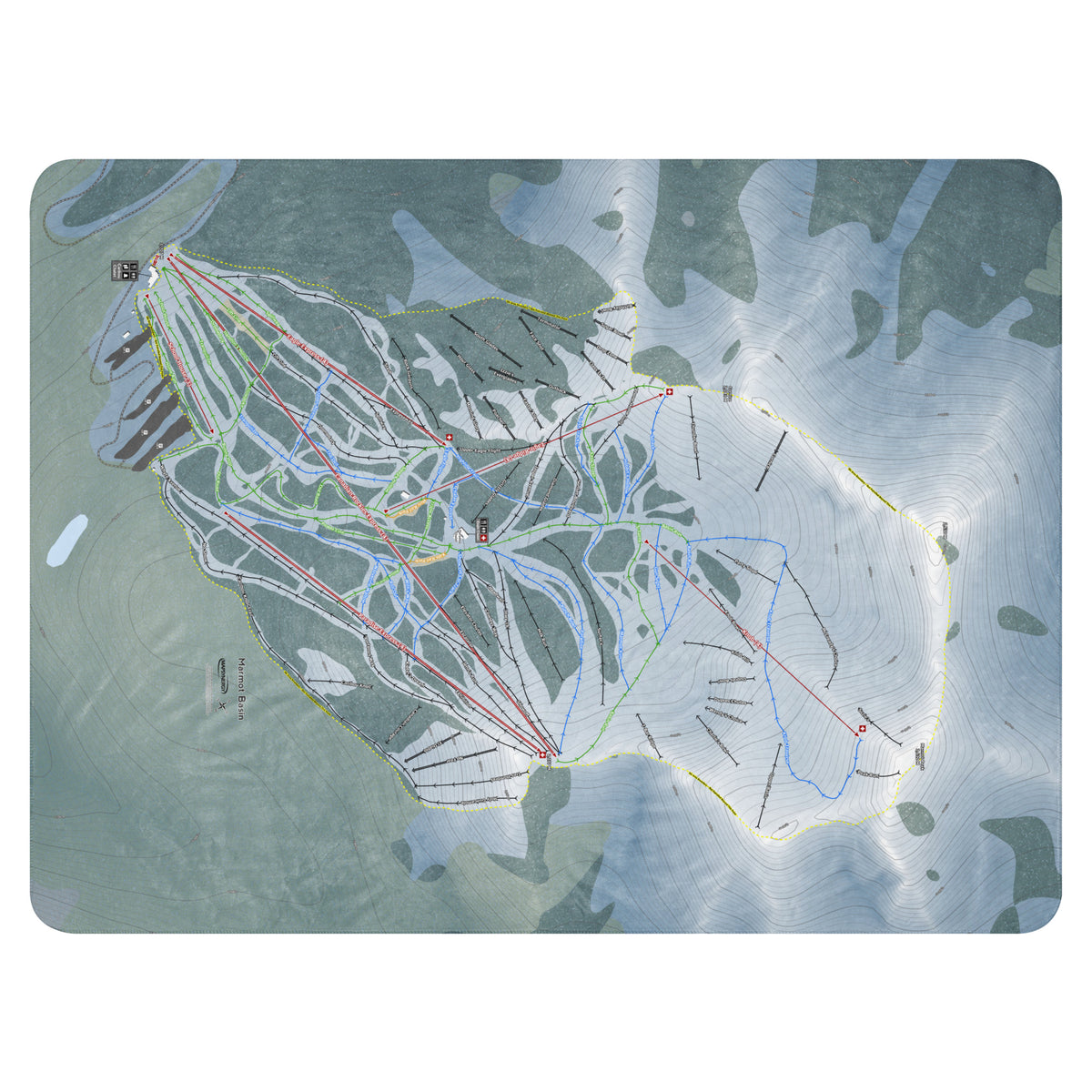 Marmot Basin, Alberta Ski Resort Map Blanket