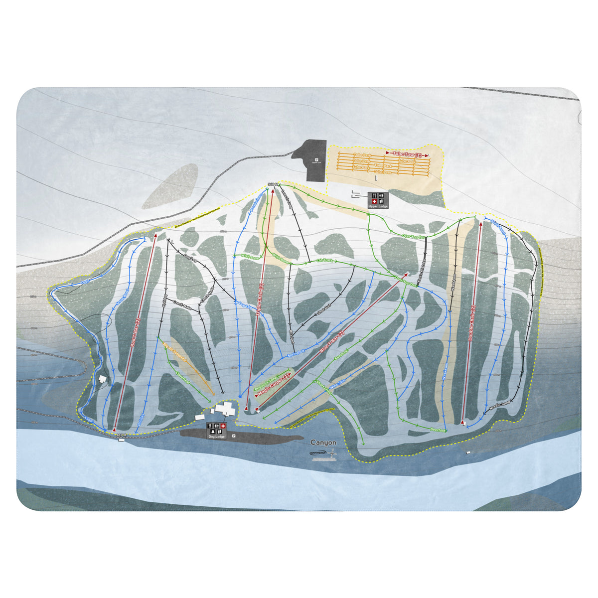 Canyon, Alberta Ski Resort Map Blanket