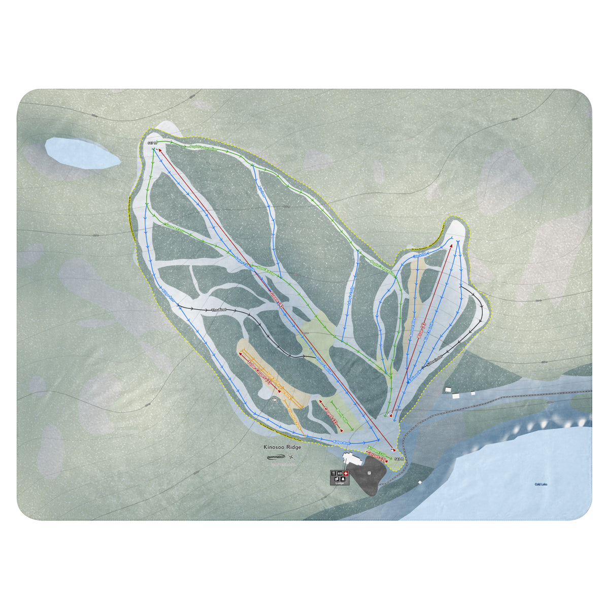 Kinosoo Ridge, Alberta Ski Resort Map Blanket