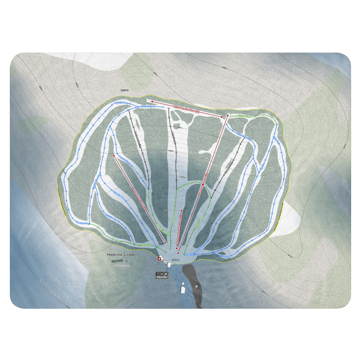 Medicine Lodge, Alberta Ski Resort Map Blanket