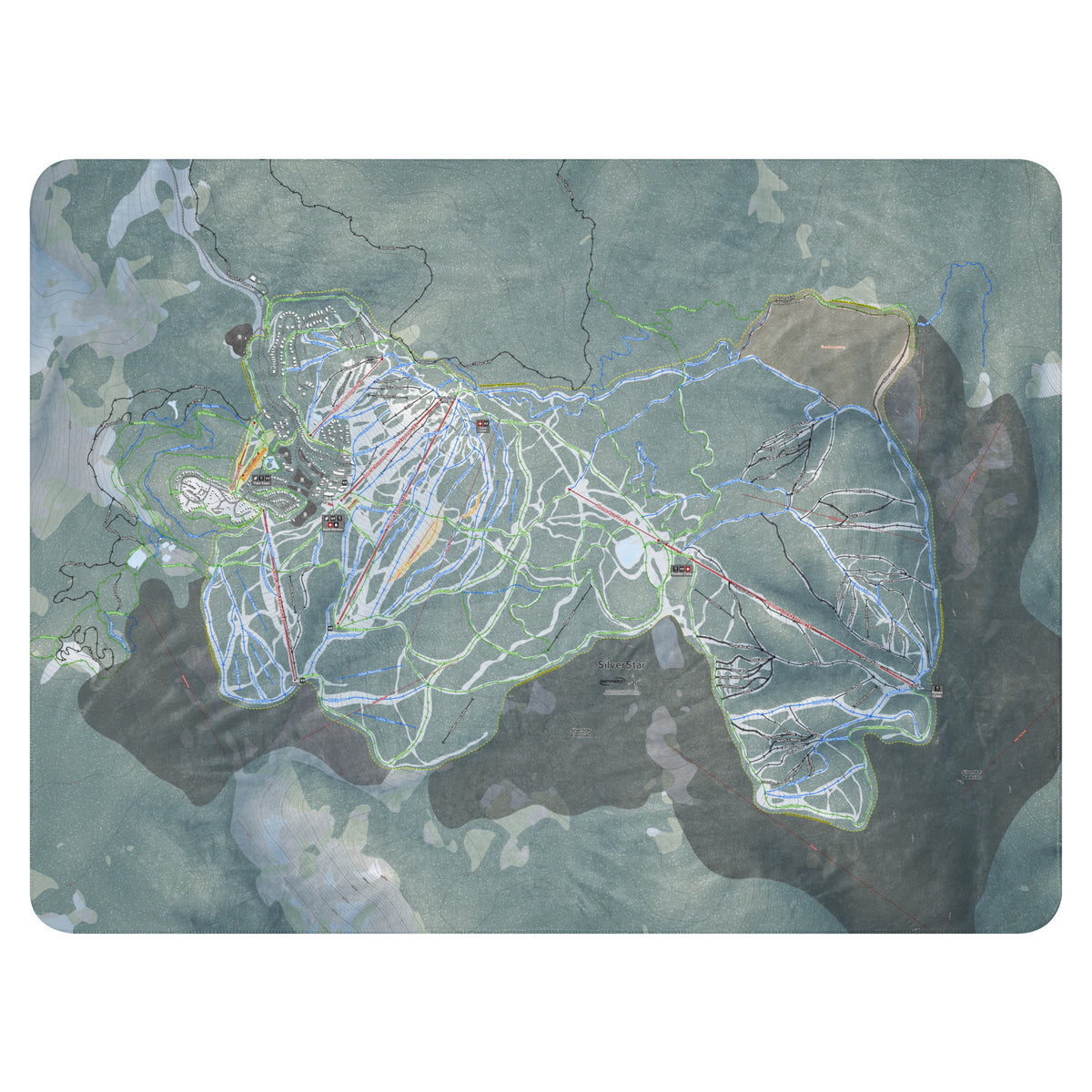 Silver Star, British Columbia Ski Resort Map Blanket