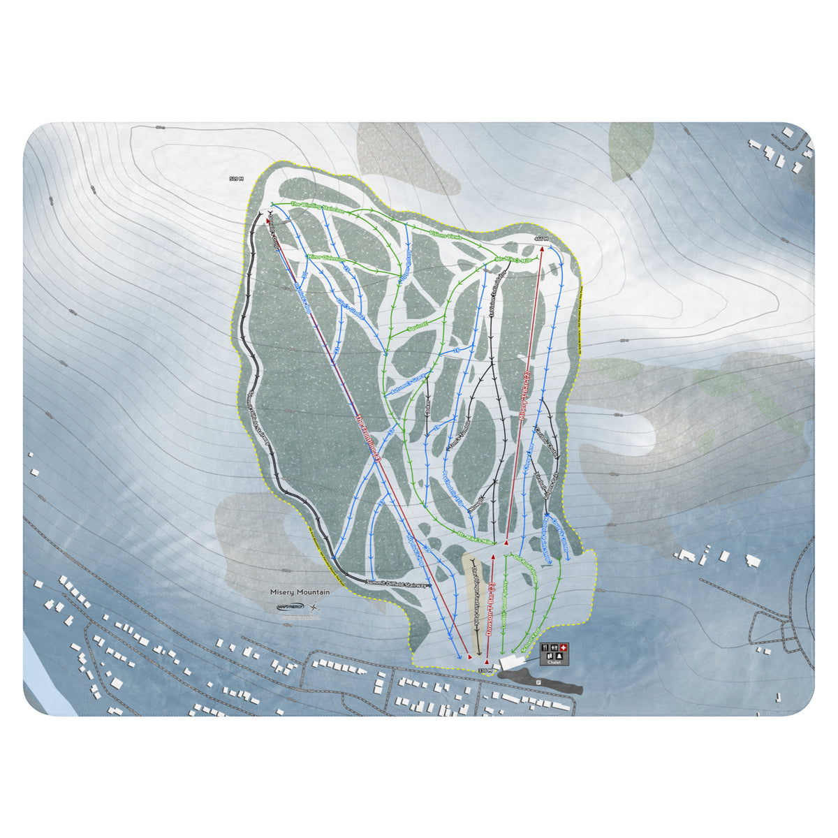 Misery Mountain, Alberta Ski Resort Map Blanket