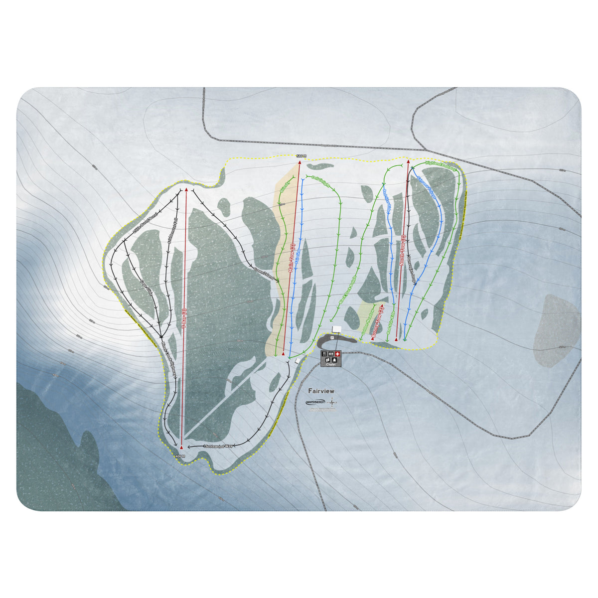 Fairview, Alberta Ski Resort Map Blanket