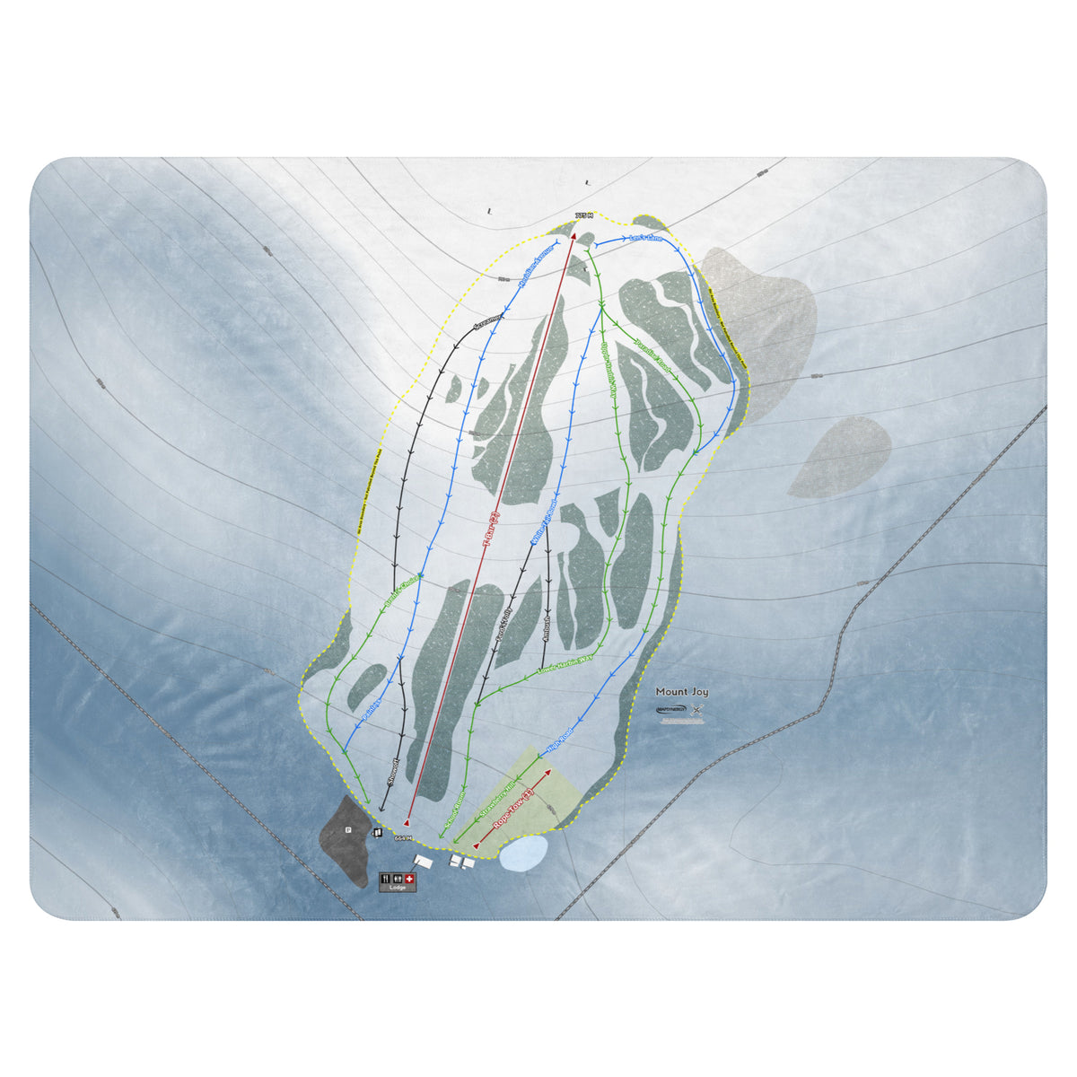 Mount Joy, Alberta Ski Resort Map Blanket