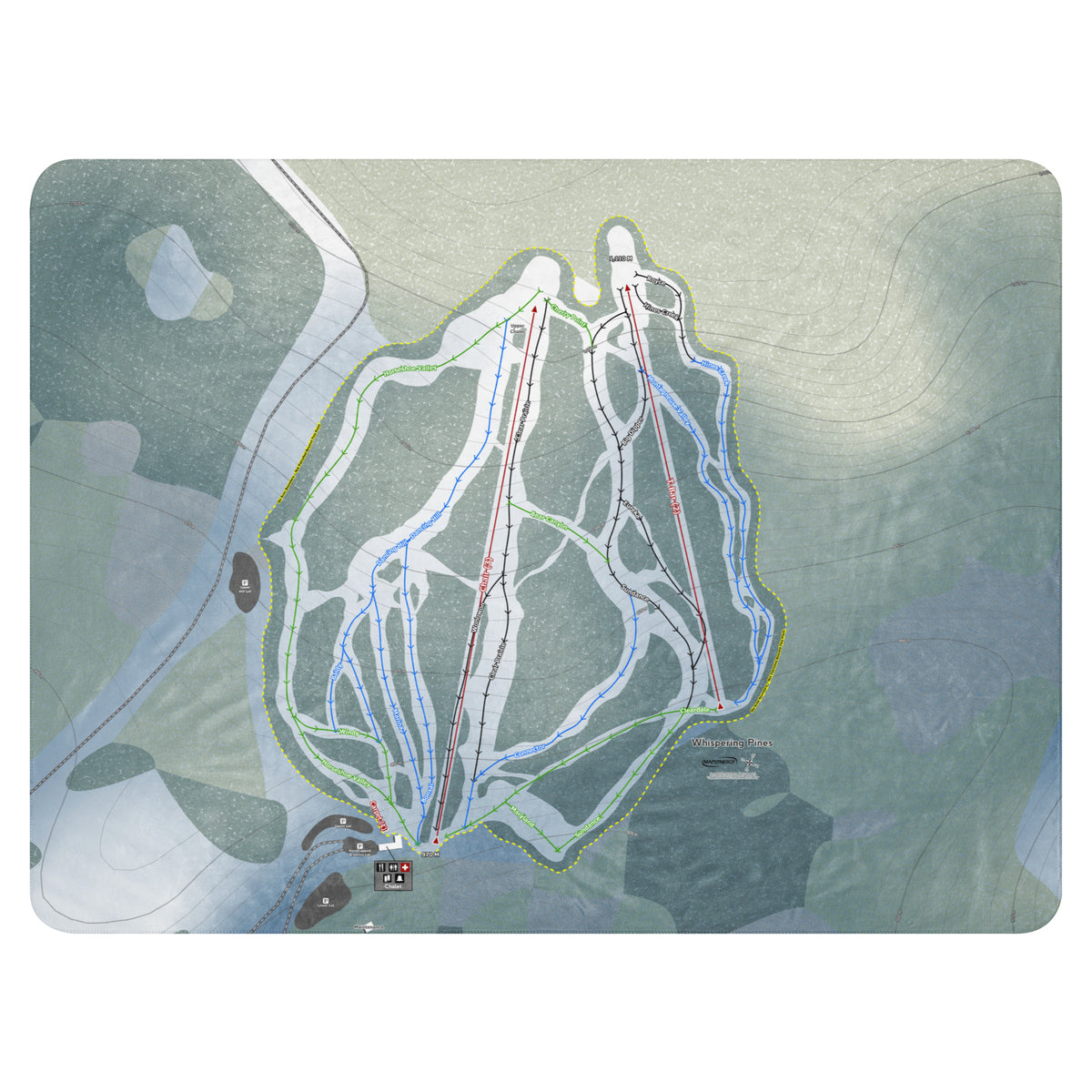 Whispering Pines, Alberta Ski Resort Map Blanket