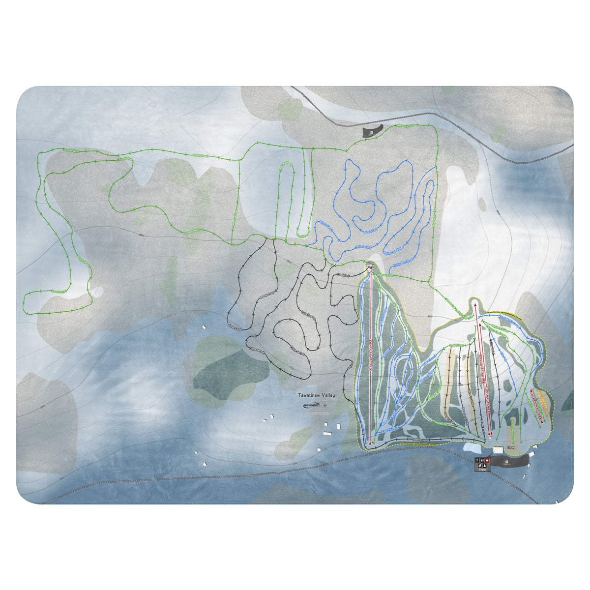 Tawatinaw Valley, Alberta Ski Resort Map Blanket