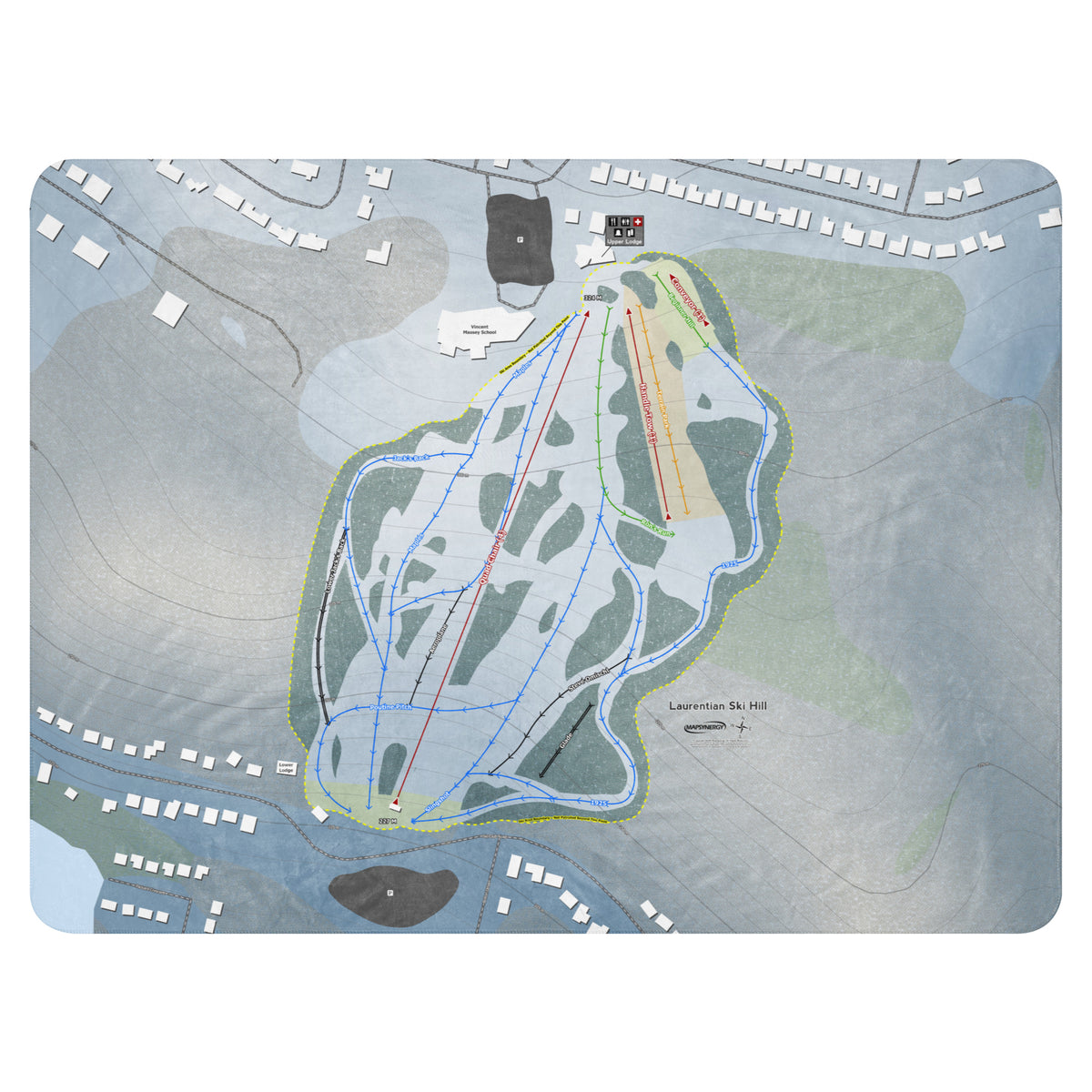 Laurentian Ski Hill, Ontario Ski Resort Map Blanket