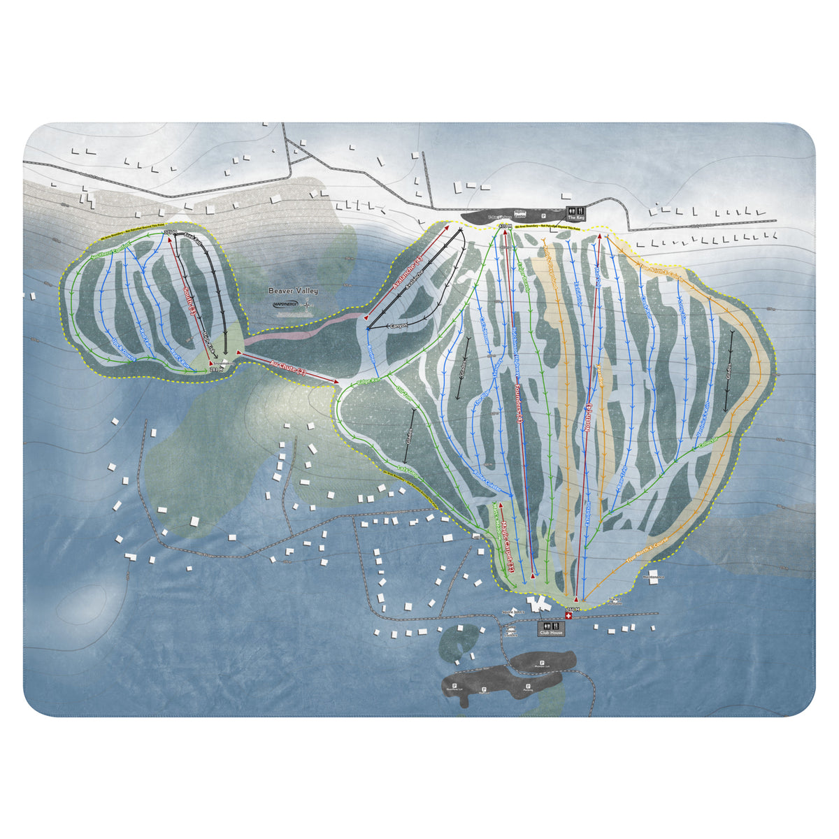 Beaver Valley, Ontario Ski Resort Map Blanket