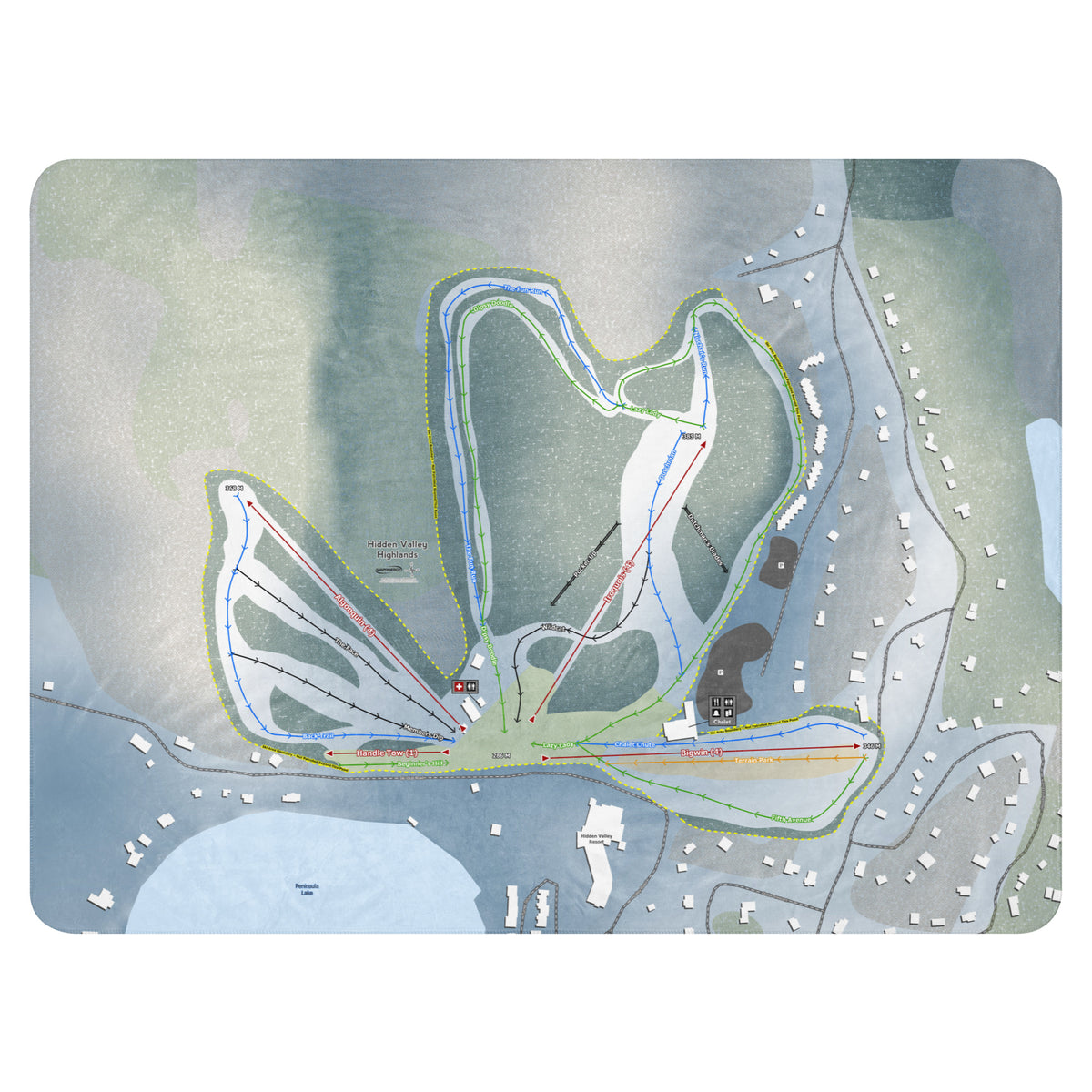 Hidden Valley Highlands, Ontario Ski Resort Map Blanket