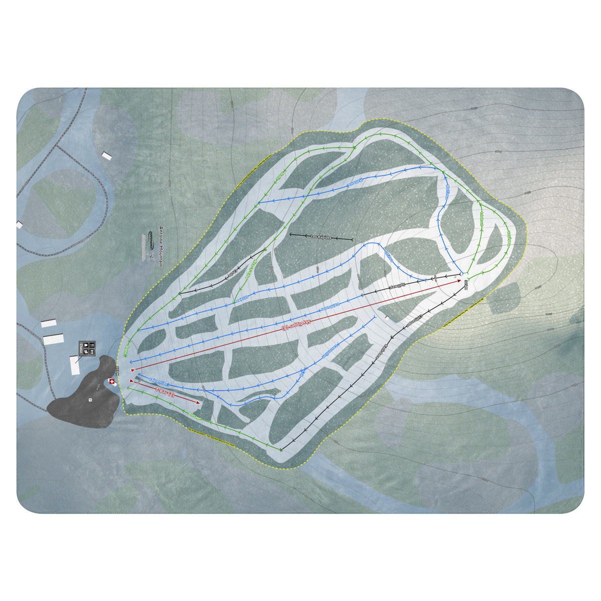 Antoine Mountain, Ontario Ski Resort Map Blanket