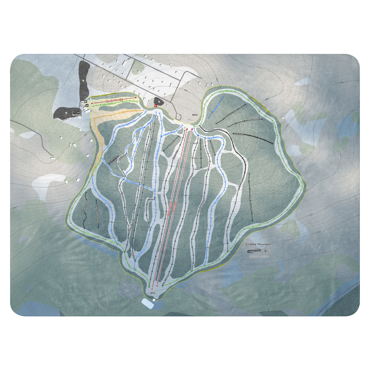 Crabbe Mountain, New Brunswick Ski Resort Map Blanket
